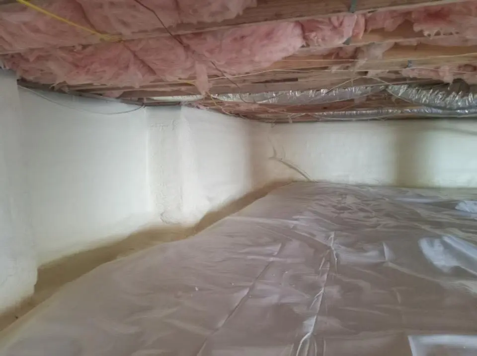 Crawl space encapsulation with closed-cell spray foam for Spray Foam Roofing Repair in Macomb